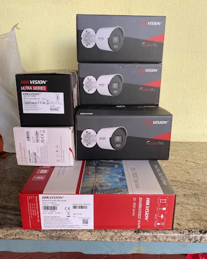 Boxes of Hikvision CCTV cameras stacked in the SSN Security System store